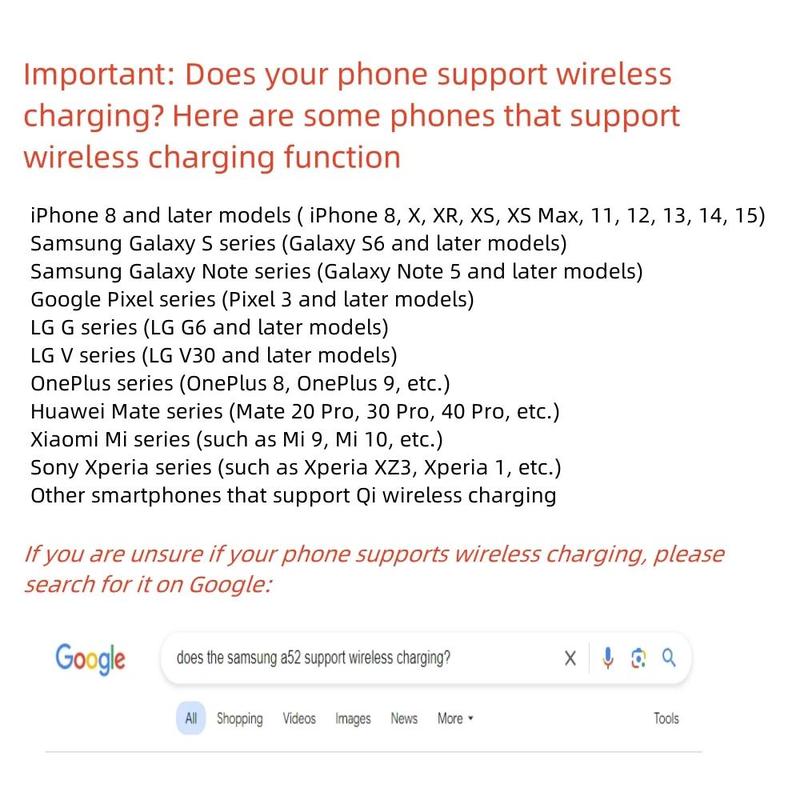 Product Introduction of 15W Wireless Charger, Wireless Charging Pad with Type-C Cable, Portable Fast Charging Pad Compatible with Multiple Smartphones 5