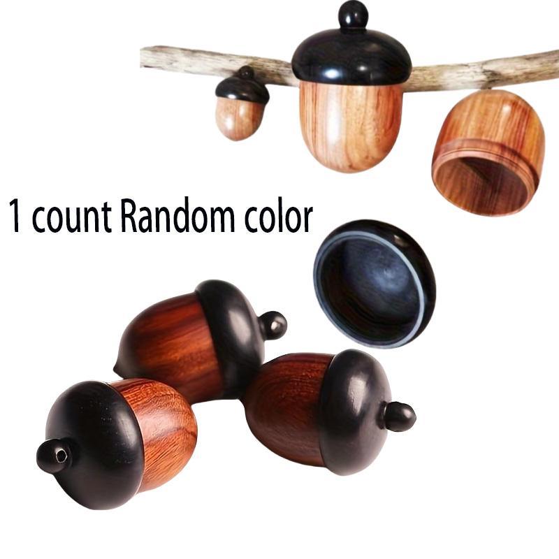 Random Color Wooden Acorn Shaped Ornament, 1 Count Creative DIY Pendant, Keychain Car Hanging Pendant for Jewelry, Votive Bottle 2