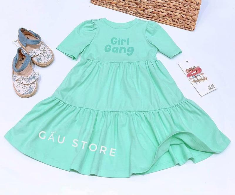 VÁY COTTON NHIỀU MÀU 3 TẦNG, ĐẦM HÈ THU CHO BÉ TỪ 2 ĐẾN 14 TUỔI, SIZE ĐẠI 12KG-42KG Len