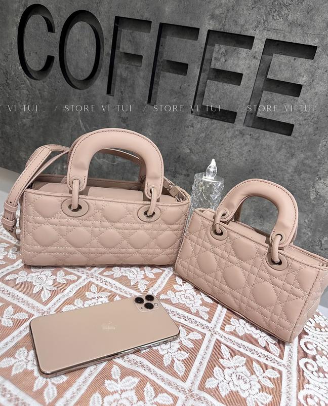 M5 NEW Túi xách nữ D ngang bản mini size 17-20CM da lì hàng QC cao cấp Kèm Box Trắng Bag