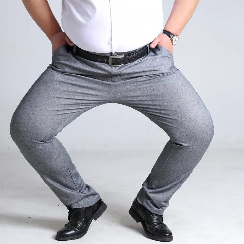 Big Size 29-52 Plus Size Men's Elastic Business Pants Non Iron Formal Office Long Pant Flexible Trousers