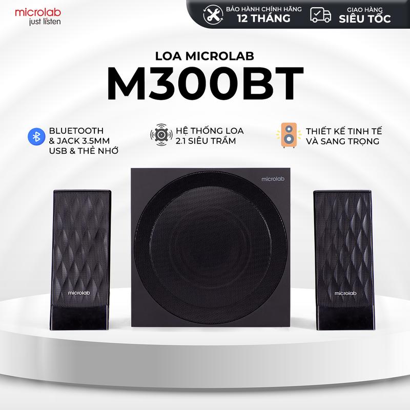 Loa Bluetooth Microlab M300BT - Hệ Thống 2.1 Nghe Nhạc Công Suất 38W USB Thẻ SD FM Củ Loa