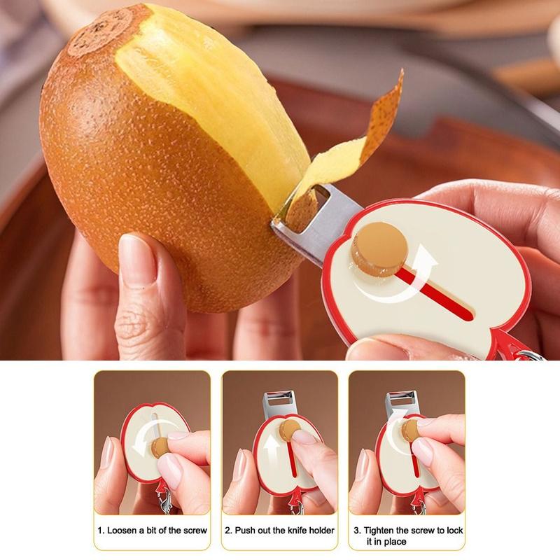 Product Introduction of New Peeling Tool Retractable Mini Peeler Durable Portable Fruit Peeler Multifunctional Extendable Manual Peeler for Camping Picnics Outdoor Activities 14