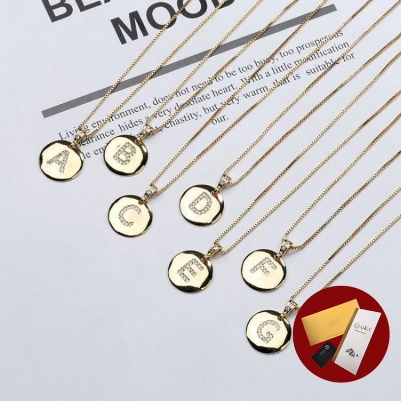 Product Introduction of (With Gra Certificate) Fashion Copper Plating 18K Gold Trend 26 English Letter Necklace Pendant Female Clavicle Chain 23