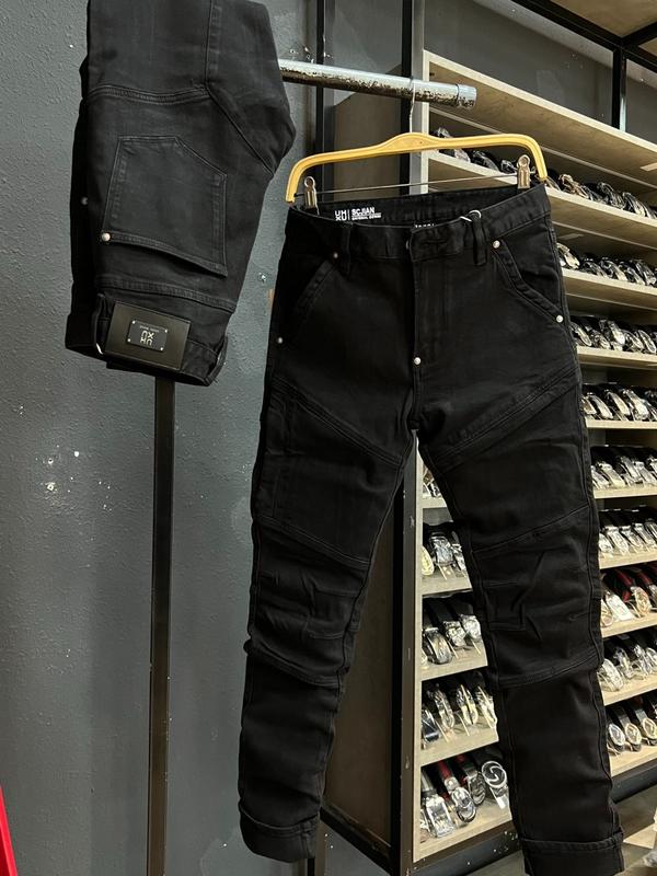 Jean Denim Guangzhou N82 Quần Jeans Nam Dài Màu Đen & Xám Trơn Kiểu Đen Khóa Kéo Phong Cách Biker J3645