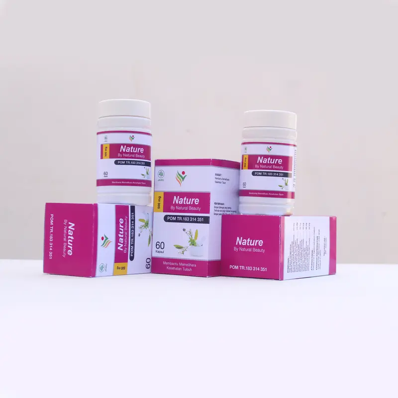 VITAMIN NATURE ( Paket 3 Botol ) Isi 60 Kapsul Suplement Kesehatan By Natural Beauty Original BPOM Busui 7