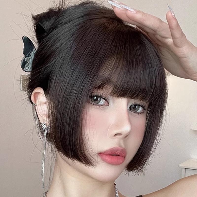 Product Introduction of Cute Princess Bangs Wig Middle Part Wig Piece Two Sides Wig Piece Naturally Trimmed Fringe Piece Japanese Anime Fringe #466039 35