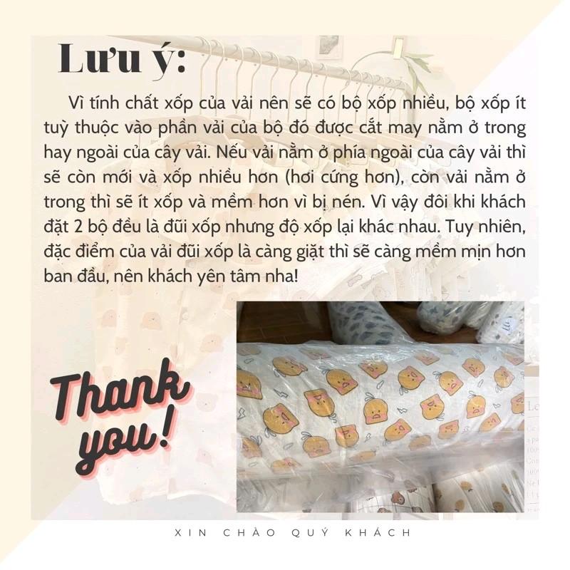 Đồ Mặc Nhà, Bộ Ngủ Nữ, Pijama Tay Dài Chất Liệu Đũi Xốp Hàn Freesize 4