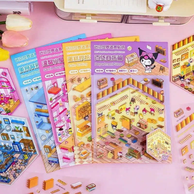 [Tặng kèm nhíp cho đơn từ 30k] F.R DIY Bộ Sticker trang trí không gian 3D khổ trung, giúp tăng sự stress và sáng tạo