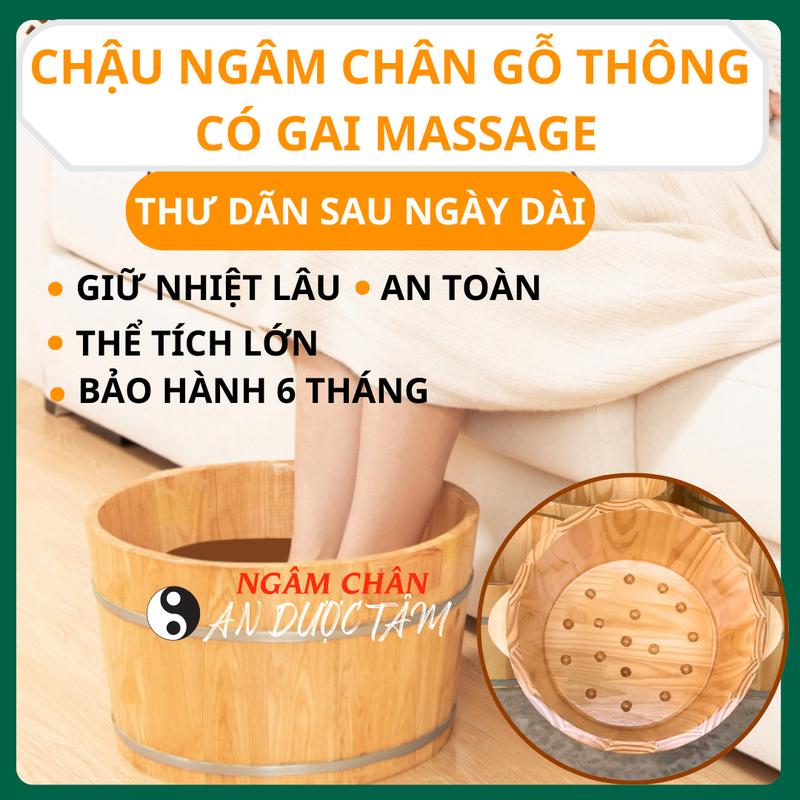 Chậu Ngâm Chân Gỗ Thông Nhập Khẩu Có Hạt Massage, Chậu Gỗ Giữ Nhiệt Tốt, Hàng Loại 1 Cao Cấp, Thùng Gỗ Ngâm Chân, Ngâm Tay, Làm Nail, Bồn Ngâm Chân, Thau Ngâm Chân