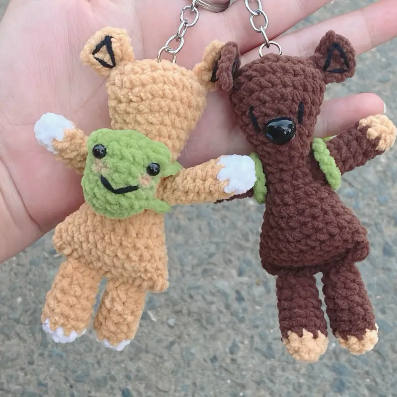 Gấu Teddy Mr Bean móc len handmade móc khoá Móc Chìa Khoá 5