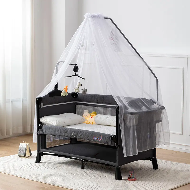 4 in 1 Multifunctional Baby Crib | Foldable Kids Bed | Baby Cradle, Gaming Bed | With Changing Station
