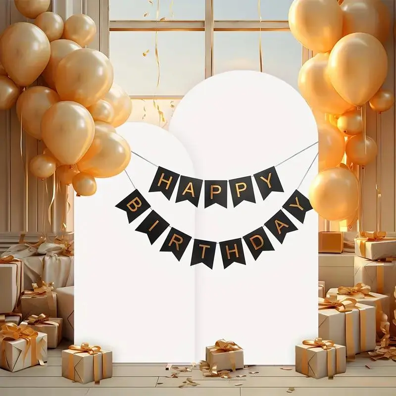 Wedding Arch Cover, 1 Count Double-sided Wedding Arch Backdrop Cover, Versatile Backdrop for Wedding Birthday Teen Shower and Special Events, Banners 2