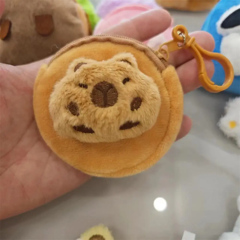 Round Earphone Case Fun Lightweight Mini Coin Purse Cute Fashion Plush Bag for Kids Teens Travel  Use Gift Office School Fashion-Conscious On-The-Go