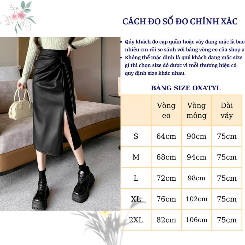 Product Introduction of Chân váy Da nhập khẩu Oxatyl M89233 chất váy da dày đẹp dáng váy dài xuông 0
