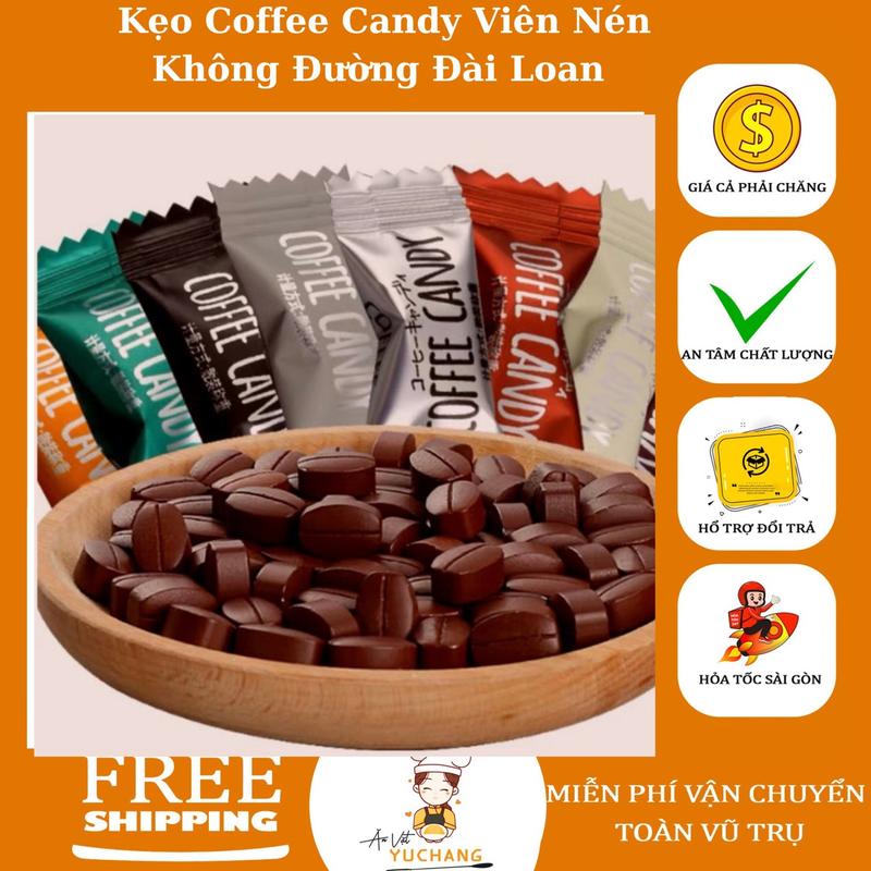 Kẹo Coffee Candy Viên Nén Không Đường - Ăn Vặt YuChang Snack