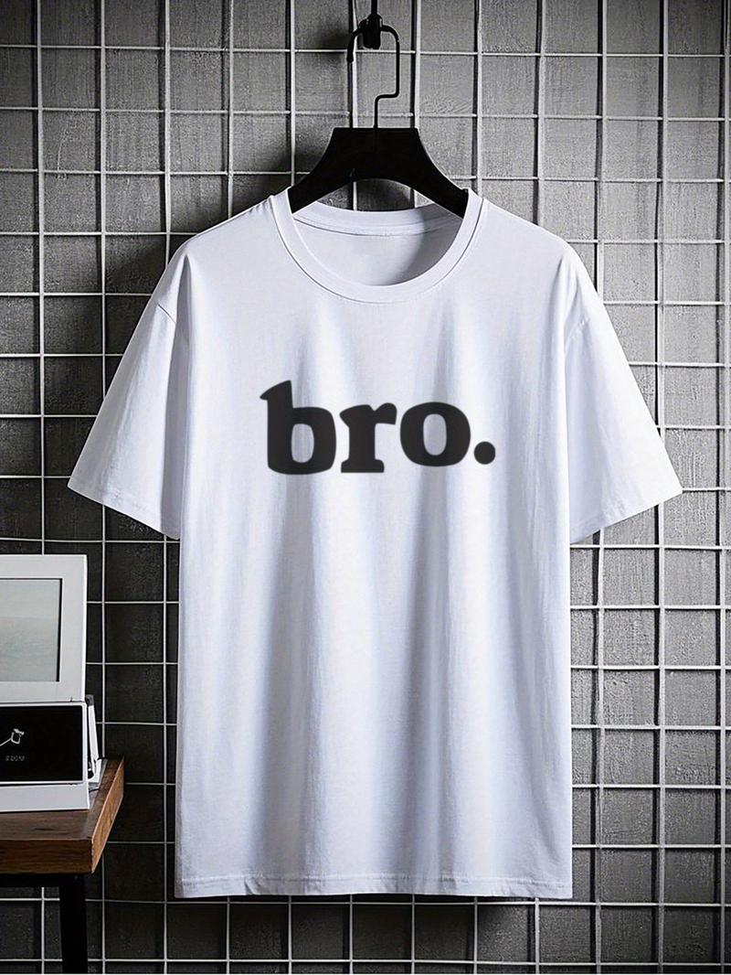 Product Introduction of Men's 100% Cotton Casual T-Shirt - Soft Crew Neck Tee with "BRO" Graphic Print, Lightweight & Comfortable for Summer Outdoor & Loungewear, Outdoor Tshirt | Casual Style Shirt | Breathable Cotton 18