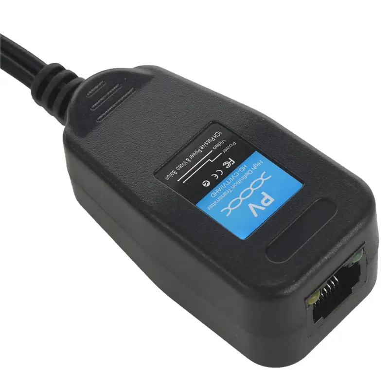 Balun Video thụ động, HD-CVI / TVI / AHD, với đầu nối nguồn và đầu phát dữ liệu RJ45 CAT5, 1 cặp 7