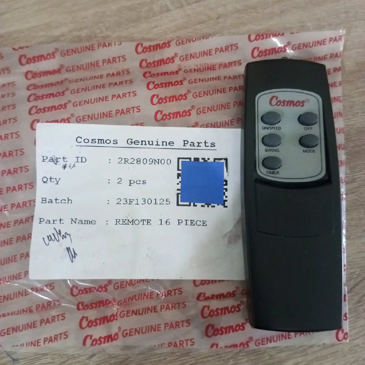 remote kipas angin cosmos Original ( tanpa baterai )