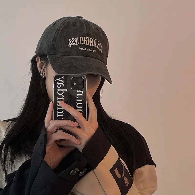 Mũ nón lưỡi trai unisex phong cách retro vintage hàn quốc thêu chữ los angeles heart capricon 0