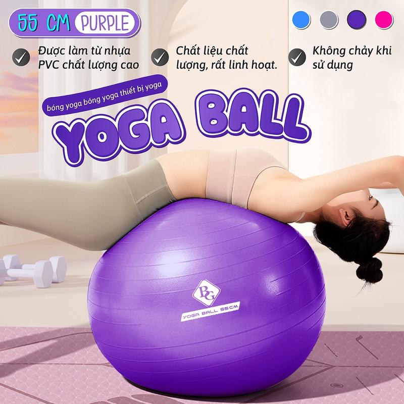 GYM- Bóng Tập YOGA, KÈM BƠM Tập Gym Thể Hình Cao Cấp Dày 2mm size 55cm Chống Nổ…
