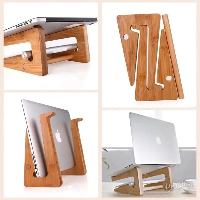 Kệ, Gía đỡ Laptop và Macbook Bằng Gỗ Cao Cấp Chính Hãng,Sơn bóng PU màu cánh dán, Tản Nhiệt Tự Nhiên, Có Khe Để Bàn Phím, Dễ Dàng Tháo Lắp 4