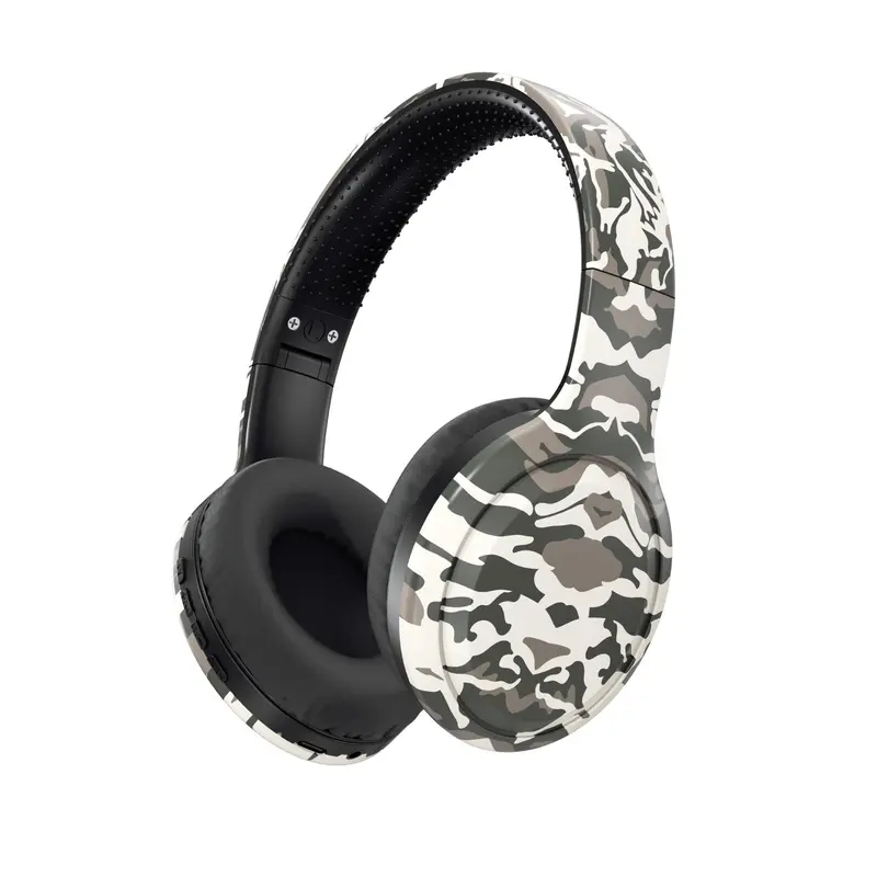 Camouflage Pattern Wireless Headphone, Over-ear Design Bluetooth-compatible Headset, Noise Cancelling Heavy Bass Headphone for Gaming, Sports, Office 3