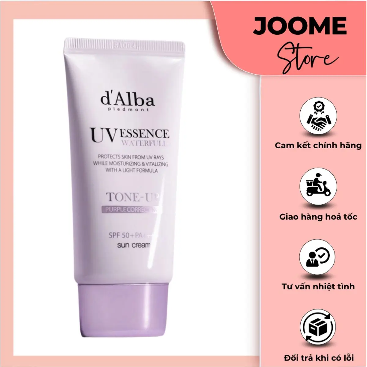 <Bản Tím> Kem Chống Nắng d'Alba Waterfull Tone Up PURPLE Correcting Sun Cream SPF50+ PA++++ 50ml