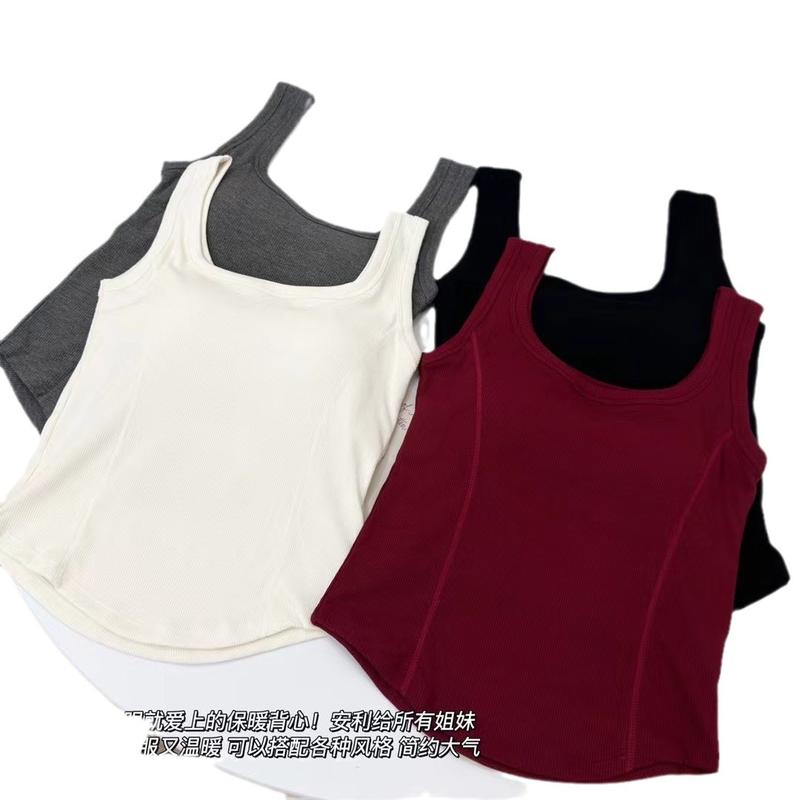 Virtue Pull All-Match Fleece Warm Vest Simple with Chest Pad U Collar Inner Wear Base Outer Wear Slim-Fit Thermal Underwear 4