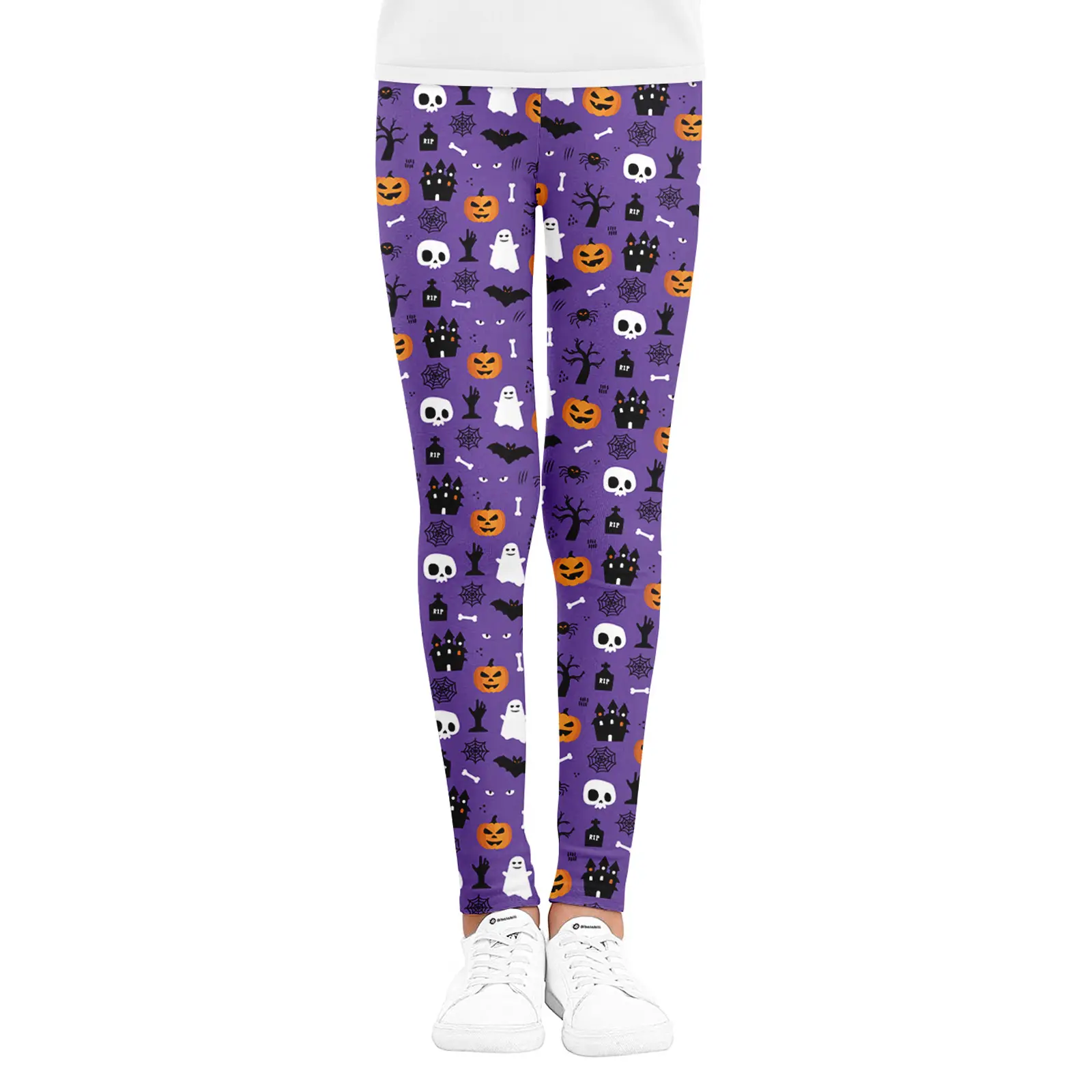 Toddlers Girl Halloween Leggings Elastic Waist Stretch Footless Tights