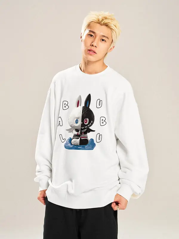 Lives - Áo Sweater Nỉ Bông Nam Nữ Trơn Form Rộng Cotton Unisex, Áo Khoác Hoodie Oversize Trend Thu Đông - Labubu TrainDra 2