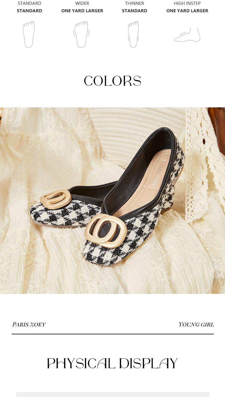 Product Introduction of Paris Zoey Giày nữ búp bê nữ màu đen và trắng Vintage thanh lịch nữ giày Đơn giản Shoes 24