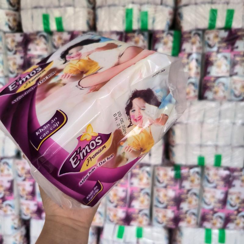 [Combo 30 gói khổ lớn]khăn giấy emos vuông năng 2ki6 -2k7, khổ lớn không mùi, gói 50-55 tờ, giấy ăn an toàn cho sức khỏe