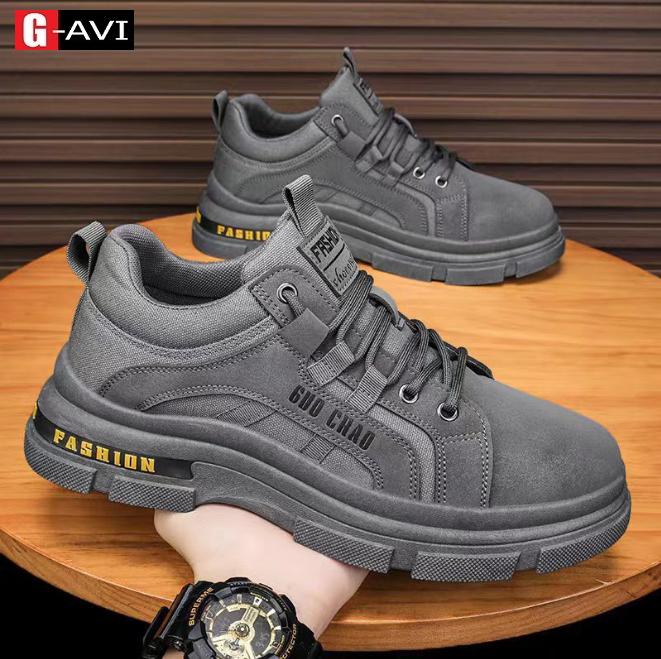 Giày bốt nam G-AVI mẫu mới hot trend 2025 kiếu dáng, phong cách, cá tính mã H01 Shoes Sneaker Đế Bằng Cao Su