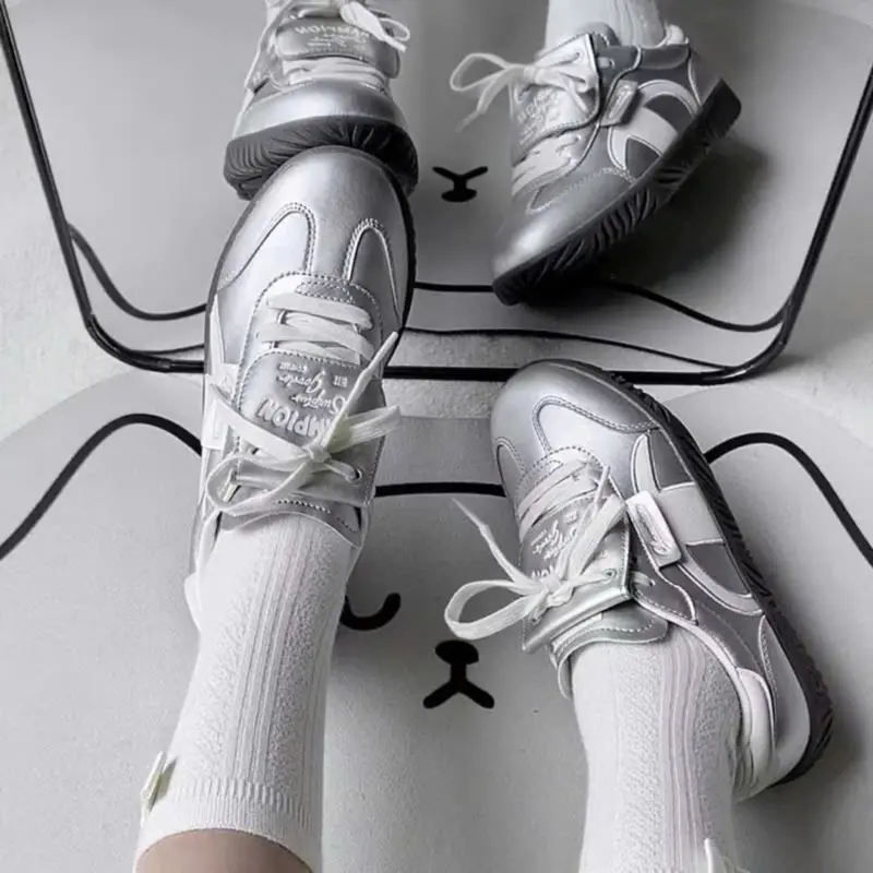 [Full Box] Giày Sneaker Nam Nữ C.h.a.m... 2 Màu Xám Bạc, Đen Full Size 36-43 Đế Bằng Shoes 1