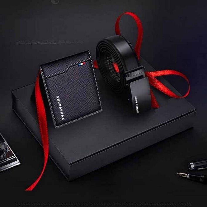 NEW 2024 - Bộ quà tặng sinh nhật nam giới - Combo 2 sản phẩm gồm ( Ví + thắt lưng nam thời trang full túi hộp quà tặng sang trọng y hình ) Wallet Hình Chữ Nhật