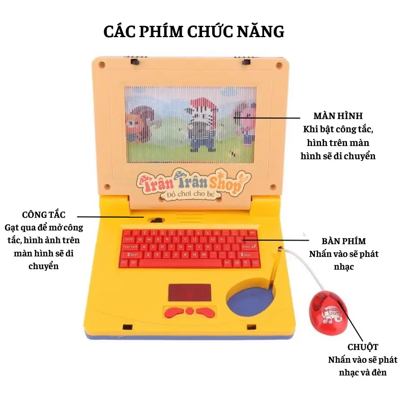 Đồ Chơi Máy Tính Laptop Có Nhạc Có Đèn Màn Hình Di Chuyển 2