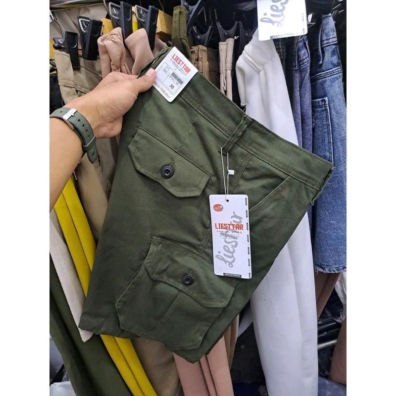 Celana Pendek Kargo Twill Tebal Melar Stanles Pria Distro Shorts Cargo Chino Santai 5