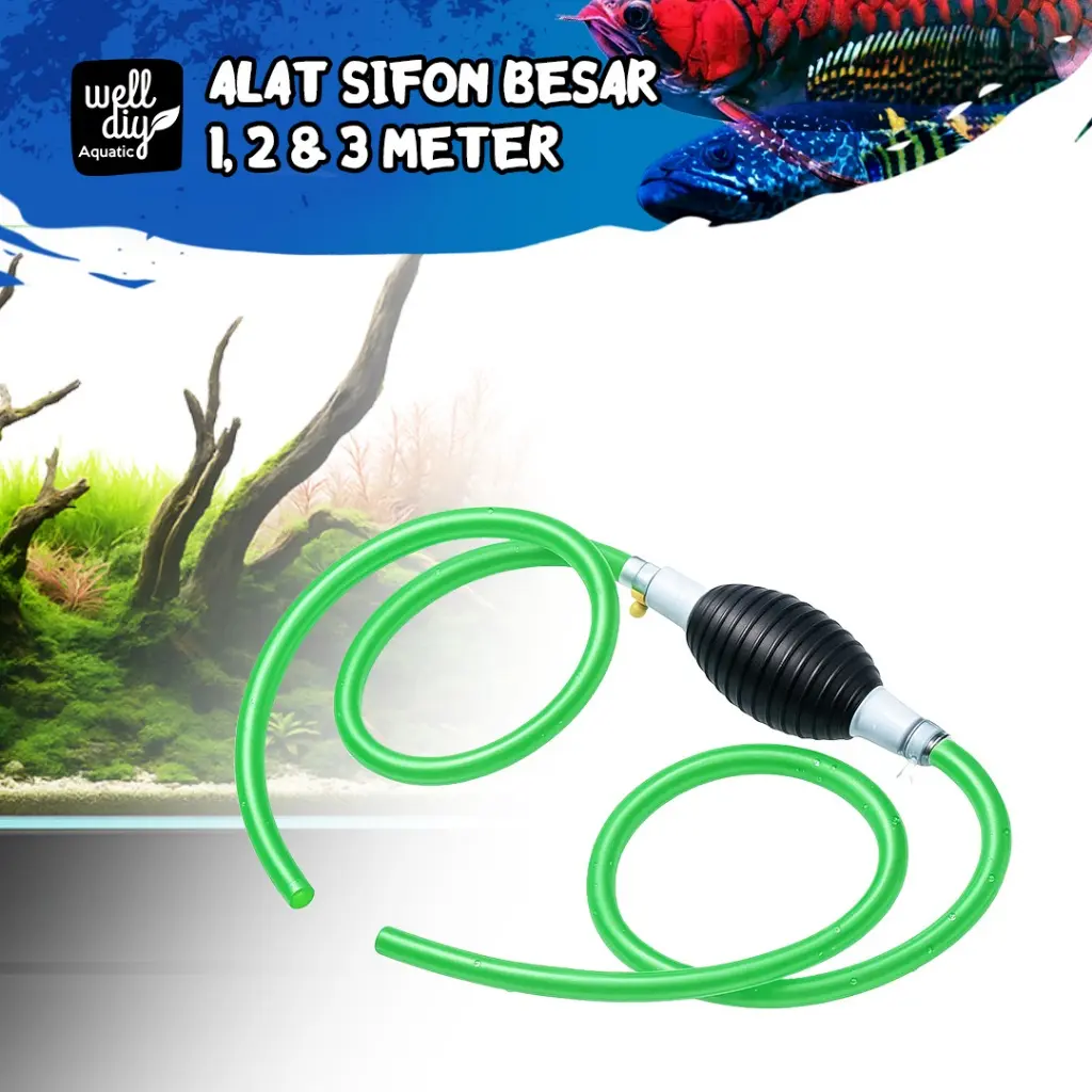 Alat Sifon Aquarium Pompa Tangan Ganti Air Selang Pembersih Pasir Kuras Akuarium