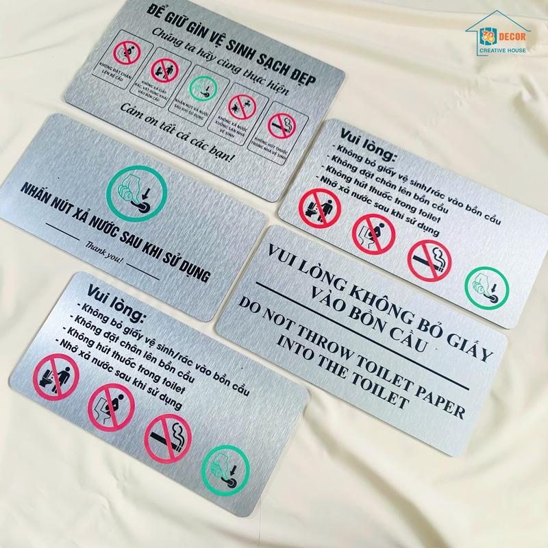Bảng Alu Quy Tắc Cùng Nhau Giữ Vệ Sinh Chung Sạch Đẹp, Bảng Alu Quy tắc nhà vệ sinh treo dán nhà vệ sinh