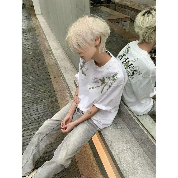 Product Introduction of Áo Thun ngắn Tay In Hoa, 100% Cotton, Unisex, Dáng Rộng Vừa Vặn, Phong Cách Mỹ, Thích Hợp Cho Học Sinh Và Cặp Đôi, Áo Độc Đáo, Hàng Mới Về Mùa Hè 9