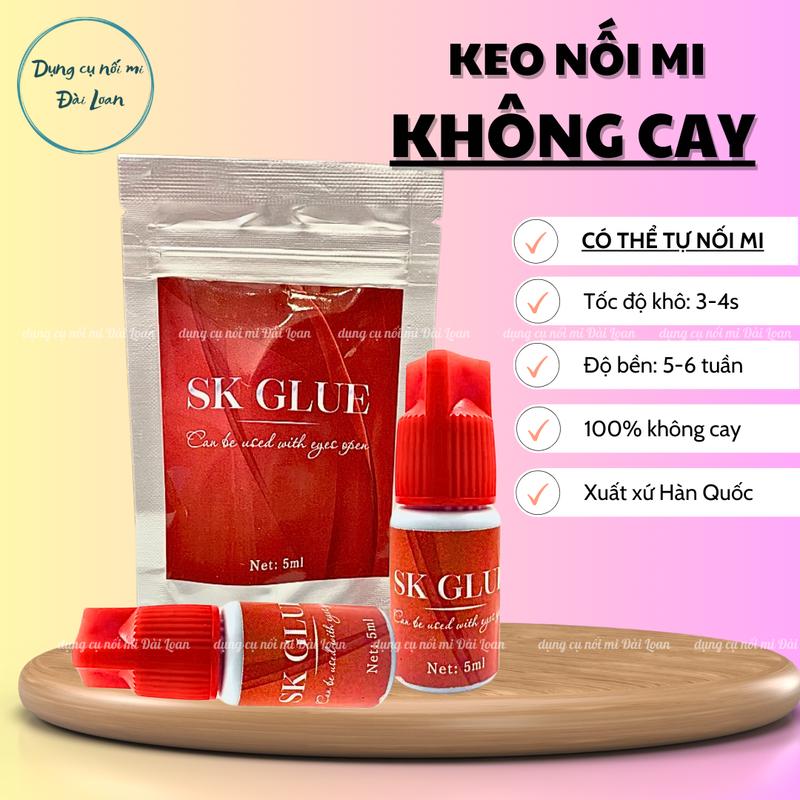  Keo nối mi không cay SK GLUE  5g  khô chậm 3-4s Keo tự nối mi tại nhà ,có thể mở mắt tự nối và mới học nối Cosmetic Nữ Mỹ Phẩm Trang Điểm Women Make up 