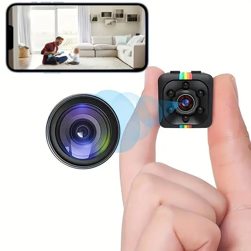 Portable Mini Camera, USB Rechargeable HD Camera with Night Vision Function, Motion-Detection Camera for Home Security, Monitoring & Baby Monitoring