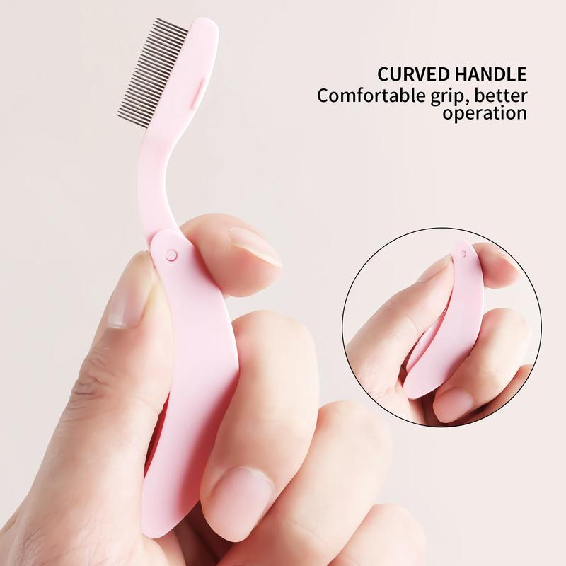 Lược Chải Lông Mi, Gấp Gọn, Lược Thép, Cọ Chải Lông Mi, Lược Chải Lông Mày, Cầm Tay, Có Kim Thép, Tay Cầm Bằng Nhựa, Cọ Chải Lông Mi Gấp Gọn 4