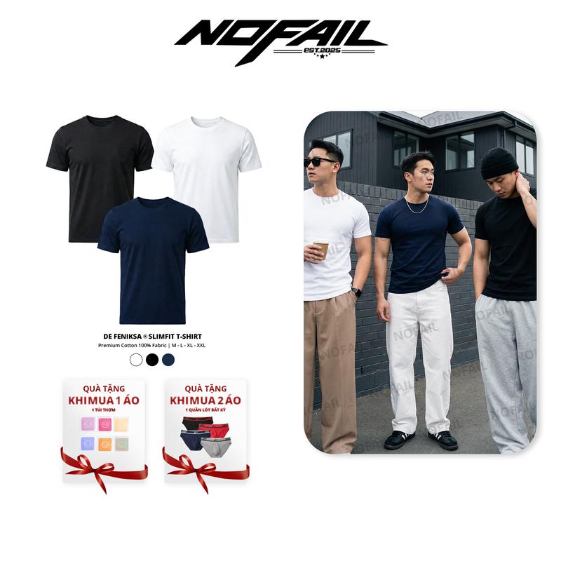 [DEAL GIẢM GIÁ] Áo Thun Slimfit Nam Nữ De Feniksa - Áo Thun Unisex Cotton 100% Co Giãn 4 Chiều, Local Brand Cao Cấp, Form Ôm Đẹp Dáng – MA6