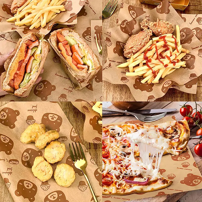 Giấy Đóng Gói Bánh Sandwich, 50 Chiếc, Bọc Hoạt Hình, Dùng Một Lần, Chống Dầu, Bọc Gà Cuộn, Dụng Cụ Nhà Bếp Dùng Để Nướng Bánh Phục Vụ Bữa Sáng, Đồ Dùng Gia Đình 8