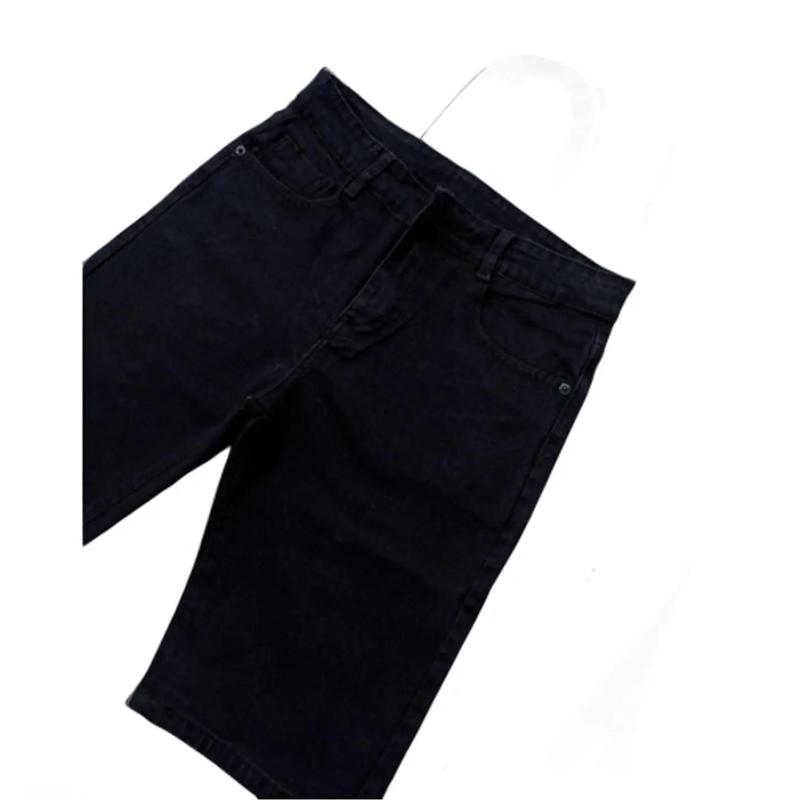 [M16] Quần Short Jeans Nam Màu Đen Kiểu Trơn -  Cotton co giãn, Menswear Pants Có Túi 1
