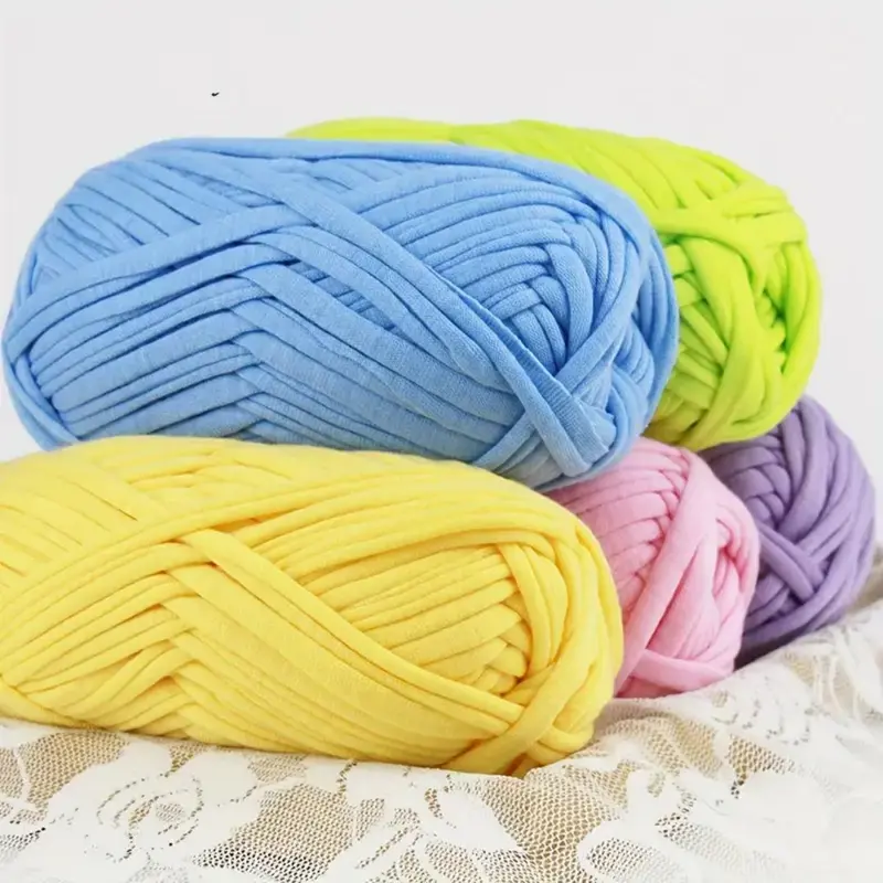 100g Premium Polyester T-shirt Fabric Yarn, 1 Piece Crochet & Knitting Yarn, Ideal for DIY Projects, T-shirts, Slippers & Baskets, Chunky Yarn, Variegated Yarn 3