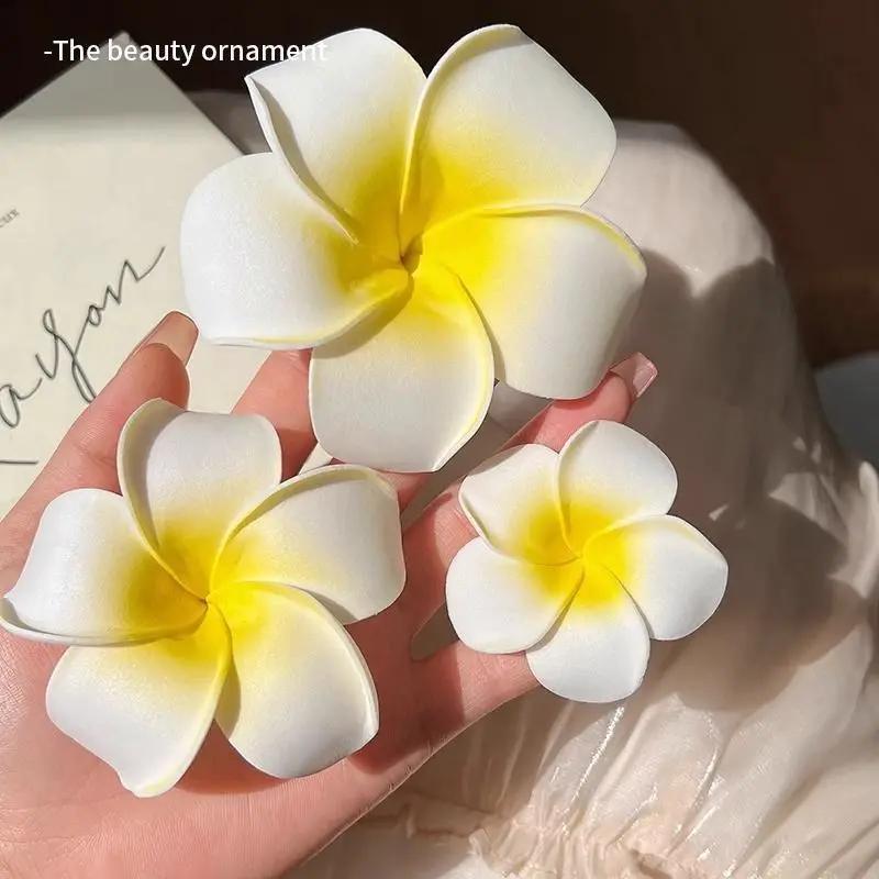 Product Introduction of Fashion Women Plumeria Flower Hair Clips Girls Aesthetic Hairpins Egg Flower Barrette Party Bag Hair Accessories 35