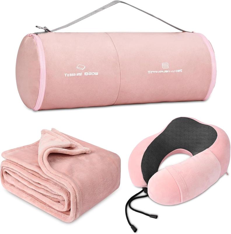 Compact travel pillow and blanket set hotsell